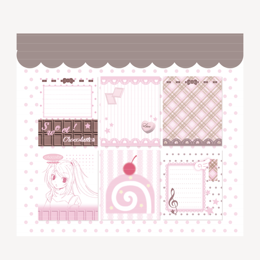Earth Attack Sweet Chocolate Memo Sticker Set