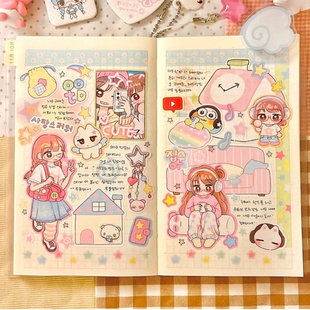 Pink Rue Otaku Daily Life Sticker (2 vars)