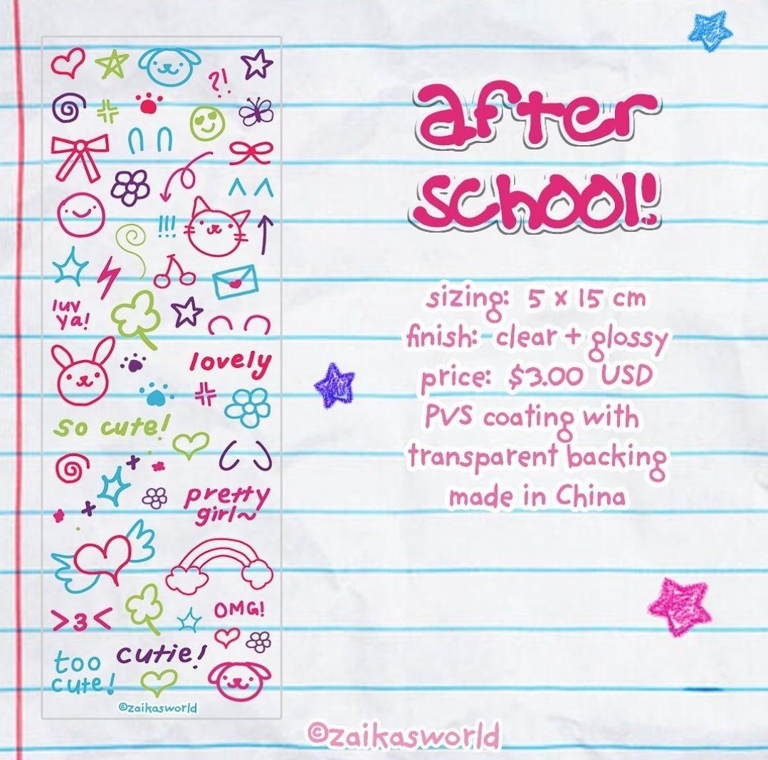 Zaikasworld After School Sticker