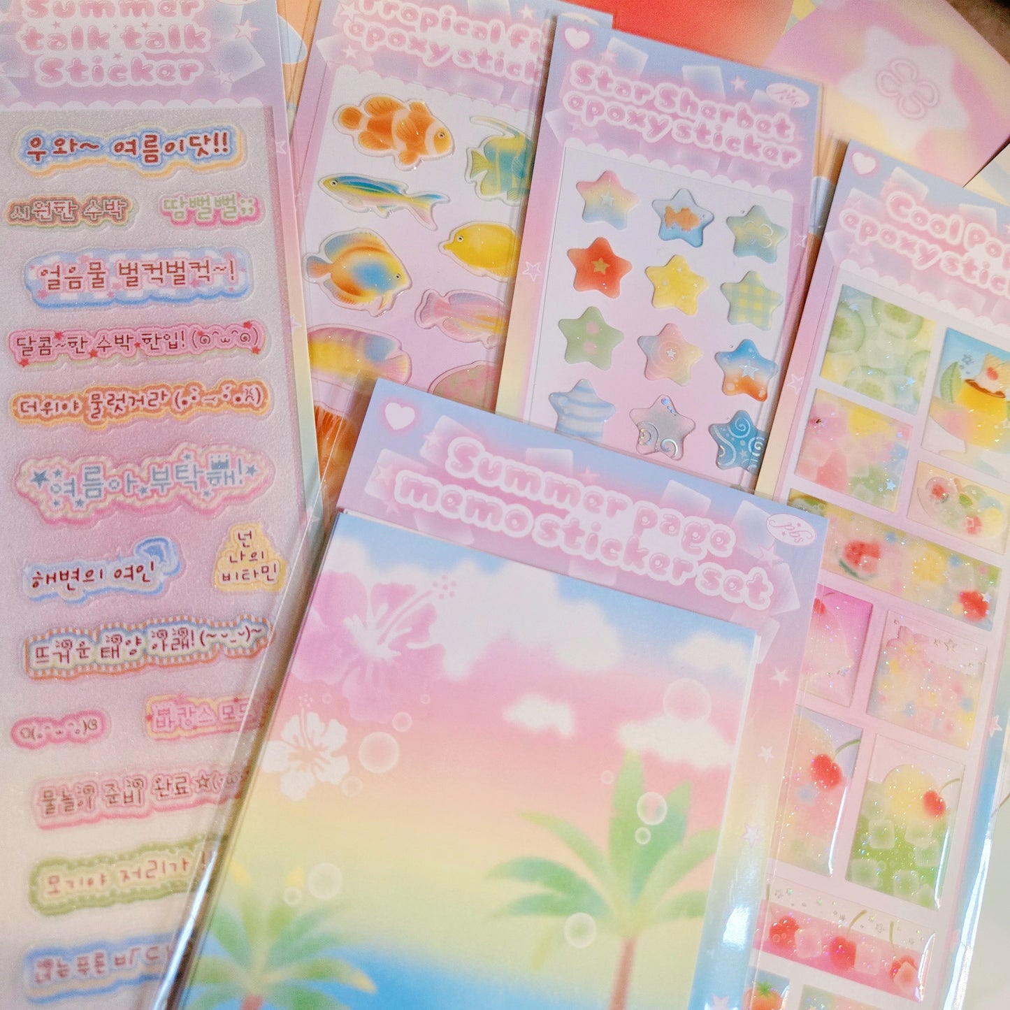 Pearly Button Summer Stickers Set