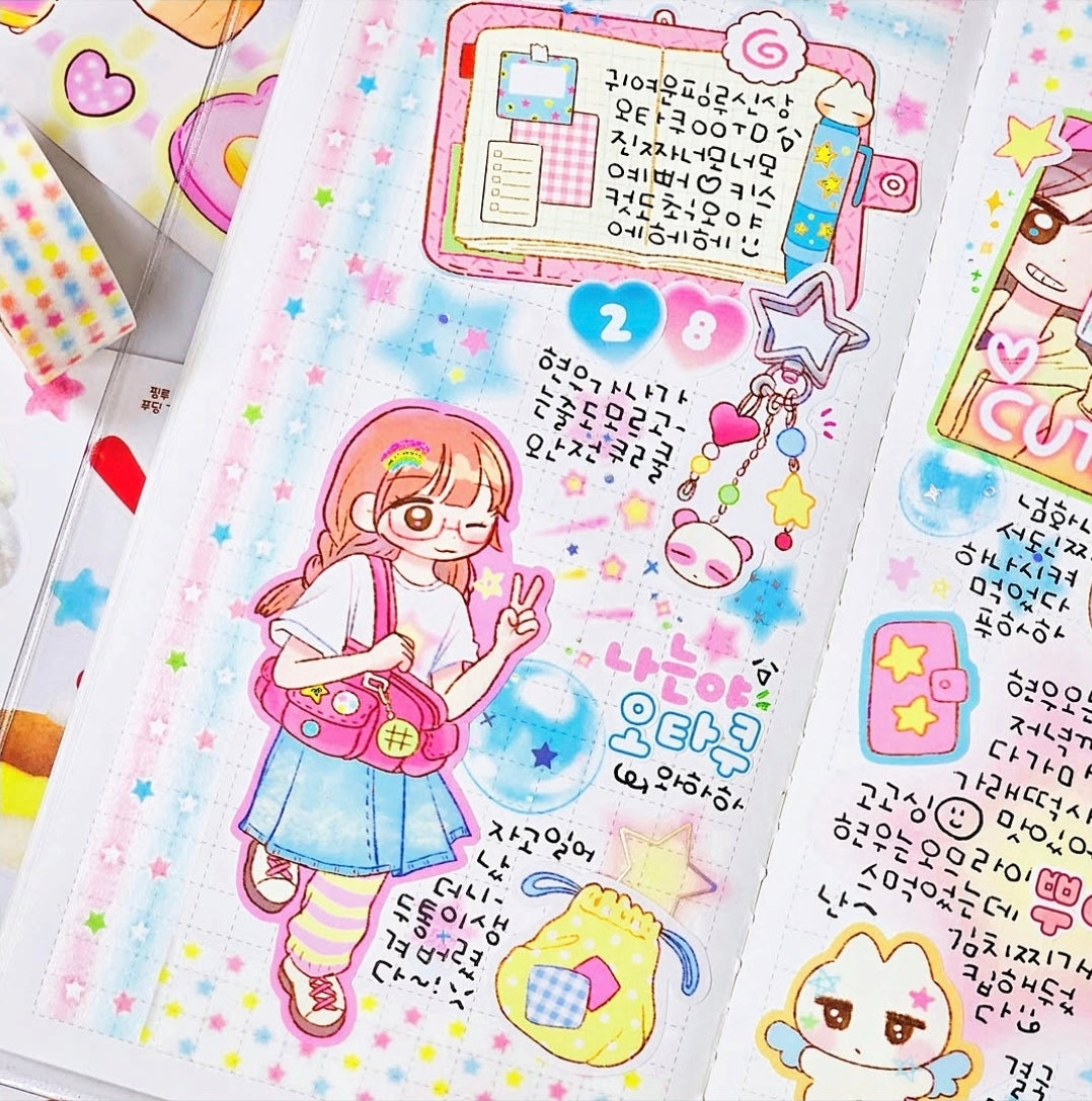 Pink Rue Otaku Daily Life Sticker Set