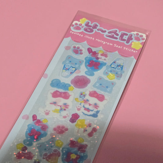 Seolkee Ilust. Blue Soda UV Seal Sticker