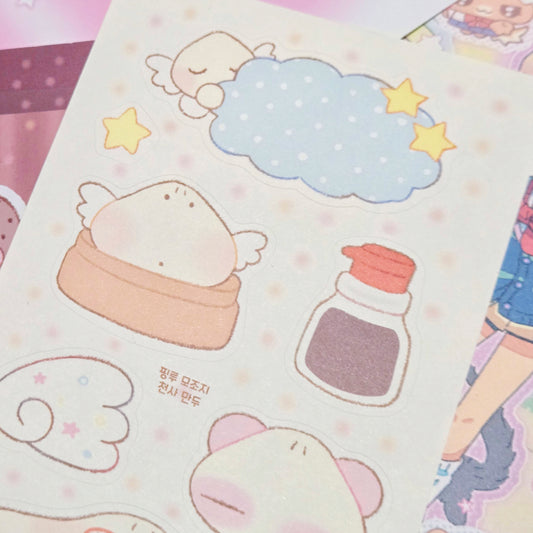 Pink Rue Dumpling Memo Sticker