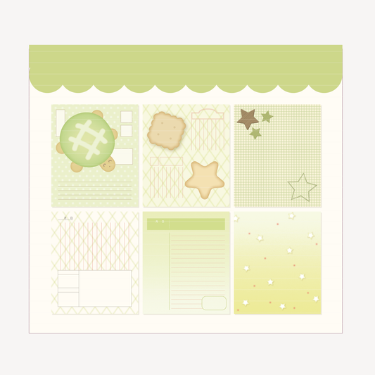Earth Attack Turtle Bread Memo Sticker Set
