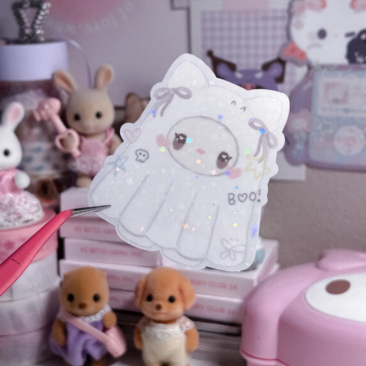 thefairyclub Ghost Kitty Die-cut sticker