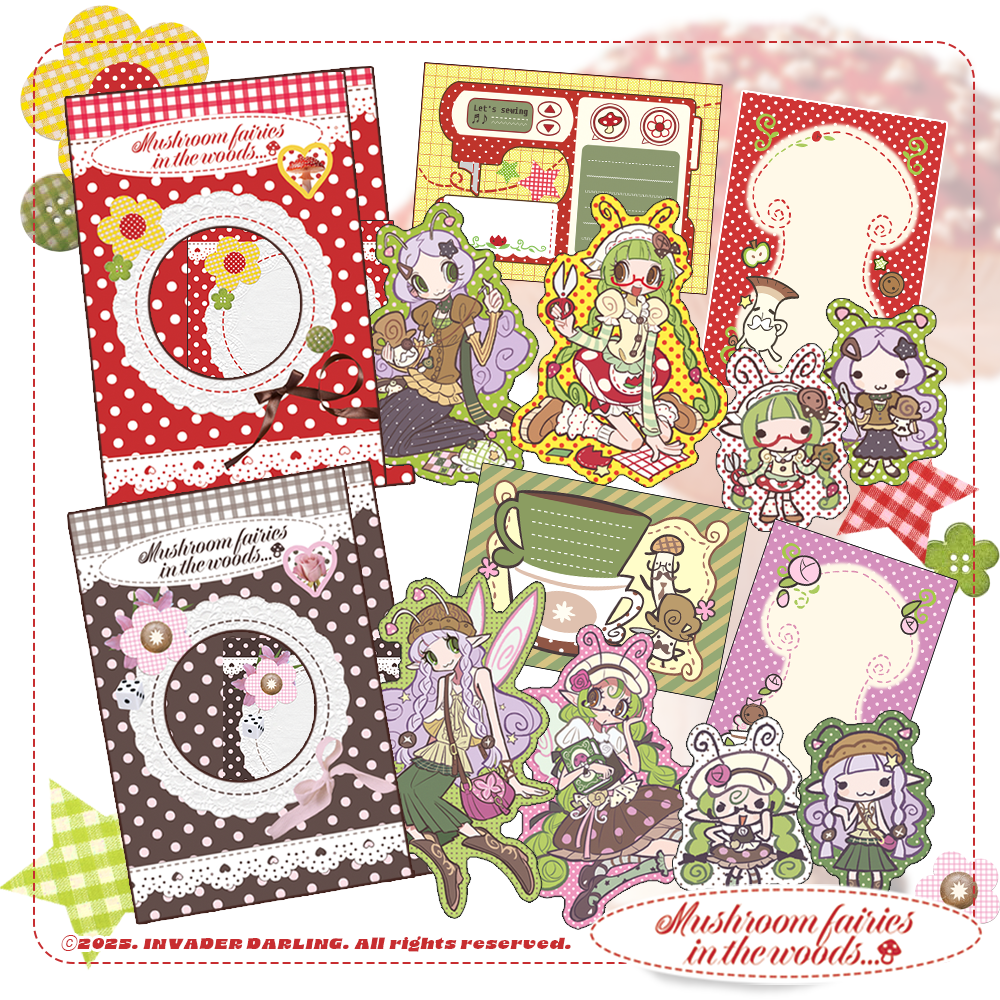 Invader Darling Mushroom Fairies in the Woods Sticker 2 Vars