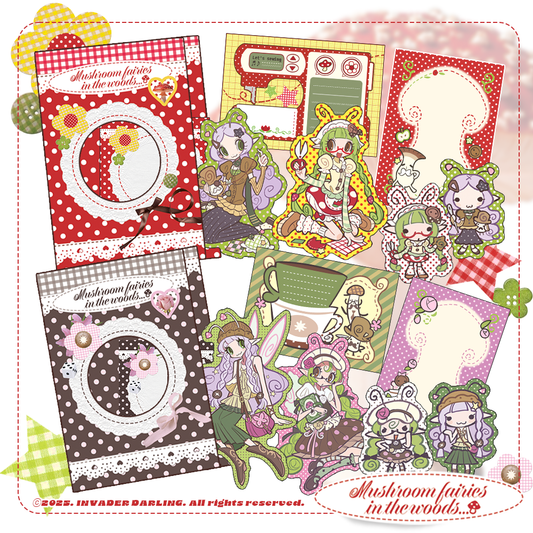 Invader Darling Mushroom Fairies in the Woods Sticker 2 Vars
