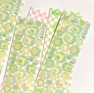 Fluffy Mark Clover Dices Sticker