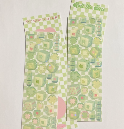 Fluffy Mark Clover Dices Sticker