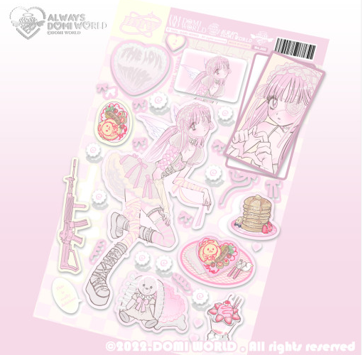 DOMI Angel Pink Gun & Food Sticker