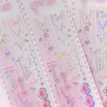 Pearly Button Pink Chains Sticker Sheet – AsterliaStudio By Sonya